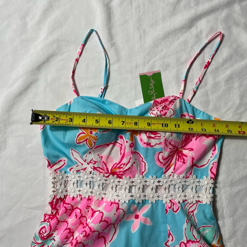 NWT Lilly Pulitzer Lenore mini Dress Blue pink Lolita with sunflow size 0 - Picture 6 of 12